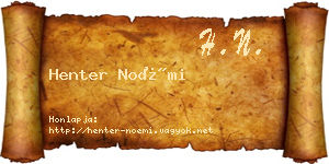 Henter Noémi névjegykártya