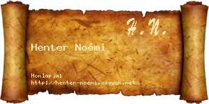 Henter Noémi névjegykártya